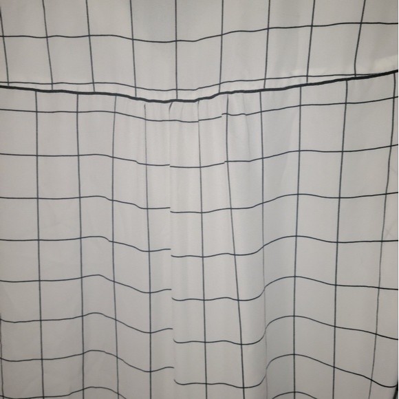 Worthington 3/4 Sleeve w Ties Medium V-Neck White Simple Stripe Polyester Sheer - Picture 9 of 13